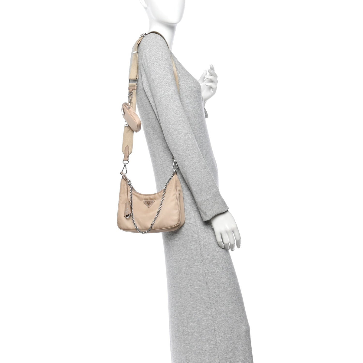 Tessuto Saffiano Re-Edition 2005 Shoulder Bag Cammeo