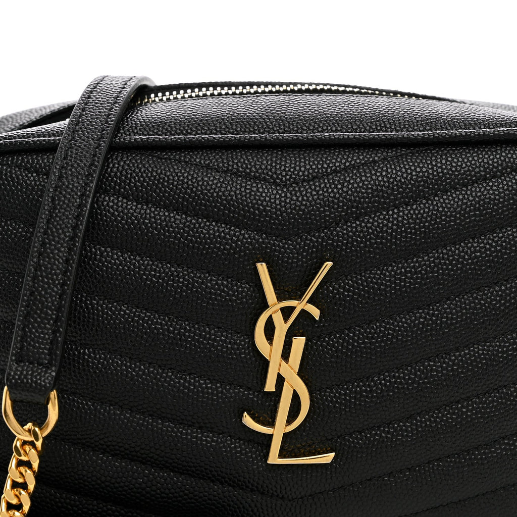 Grain De Poudre Matelasse Monogram Mini Lou Camera Bag Black