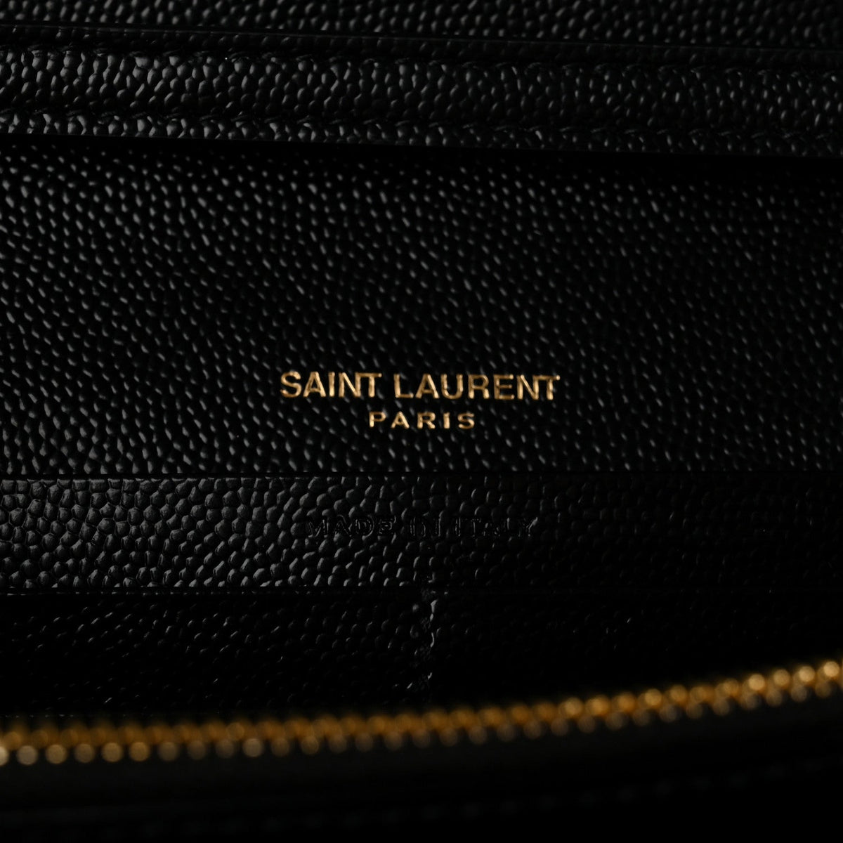 Grain De Poudre Matelasse Chevron Monogram Chain Wallet Black