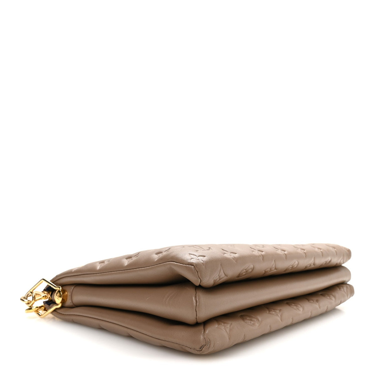 Lambskin Embossed Monogram Coussin MM Taupe