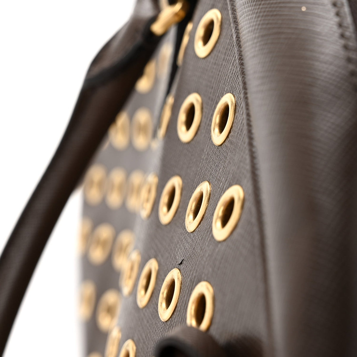 Saffiano Grommets Bowler Caffe
