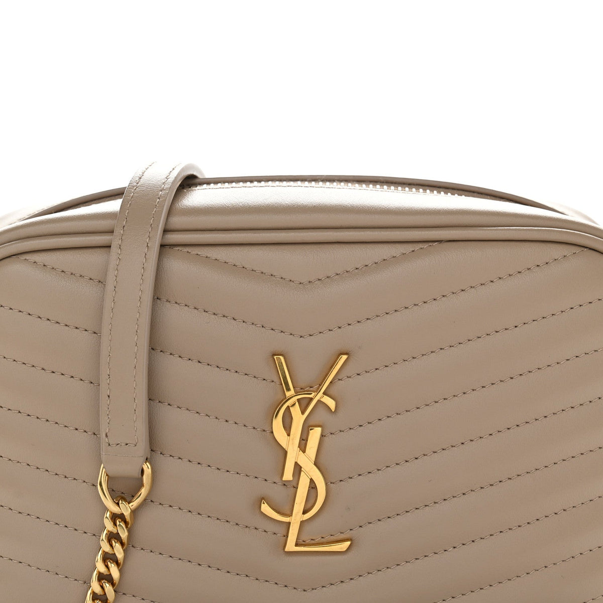 Calfskin Matelasse Monogram Mini Lou Camera Bag Dark Beige