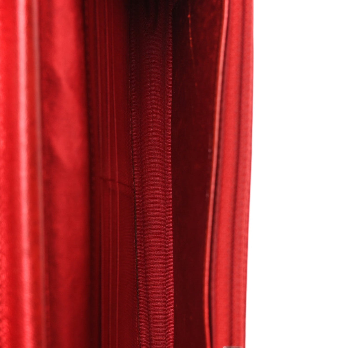 Metallic Patent Calfskin Quilted Boy Wallet On Chain WOC Red