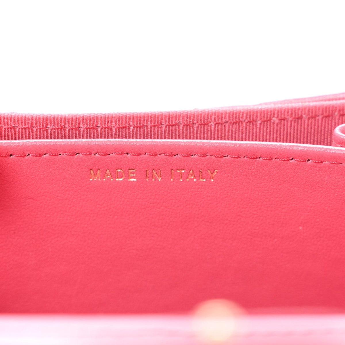 Lambskin Quilted Flap Card Holder On Chain Pink
