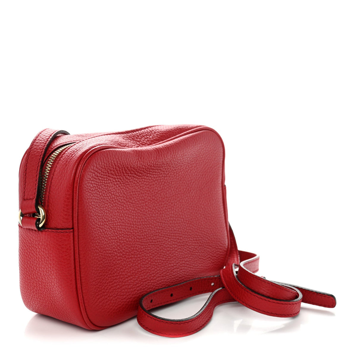 Pebbled Calfskin Small Soho Disco Bag Vibrant Red