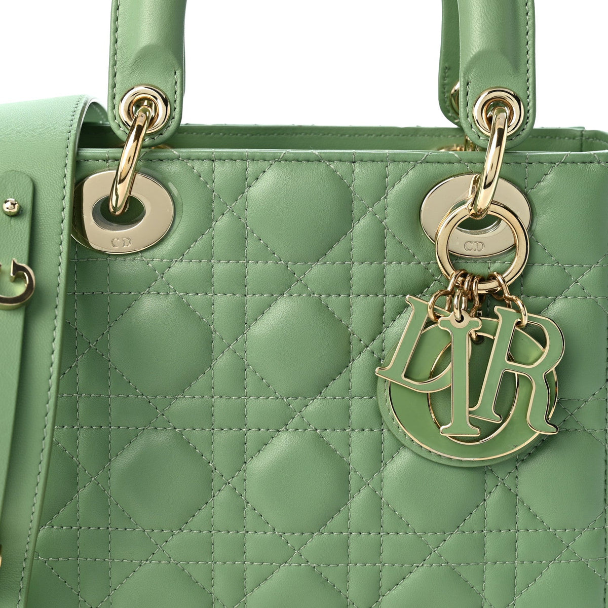 Lambskin Cannage Small My ABCDior Lady Dior Green