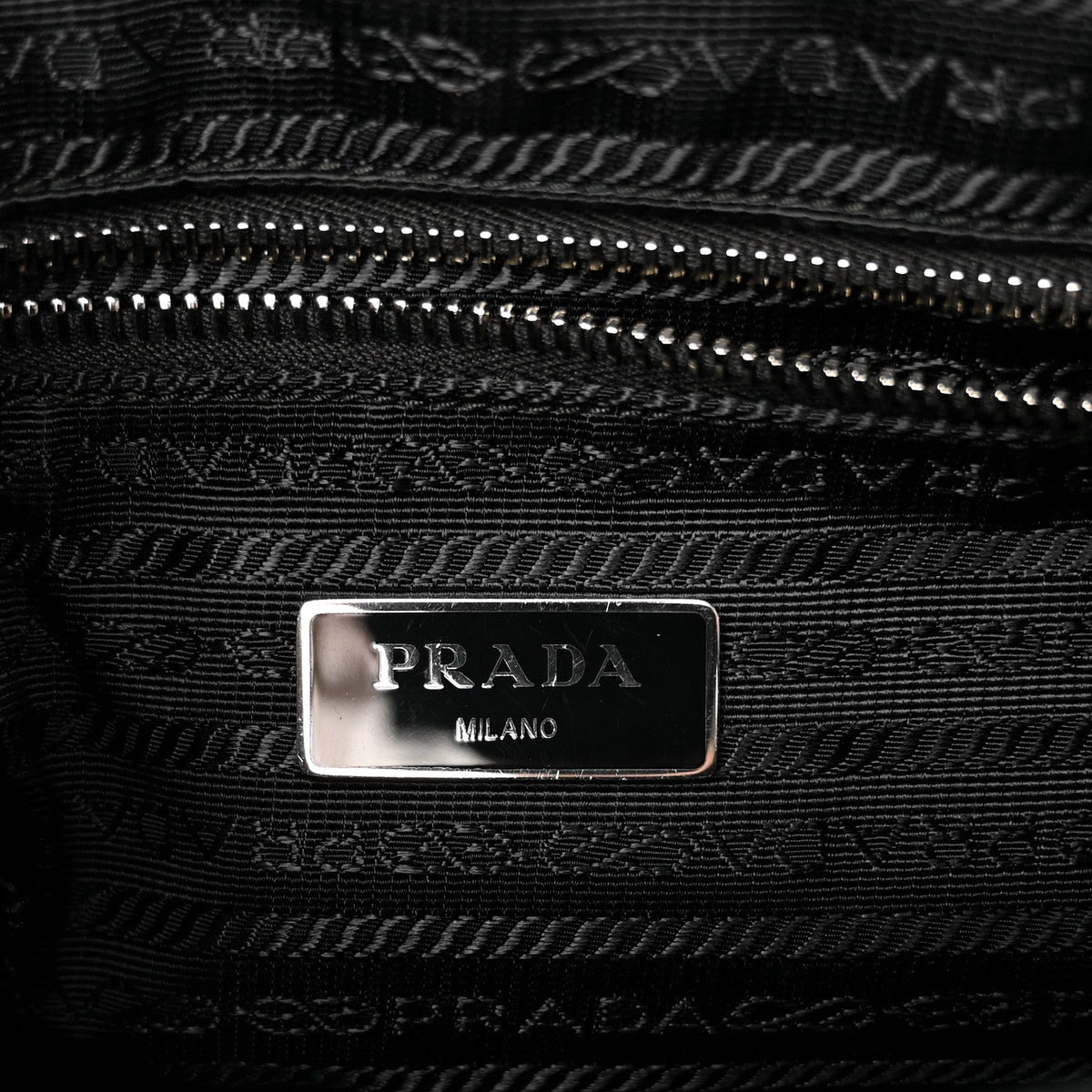 Nylon Tessuto Impuntu Quilted Shoulder Bag Black