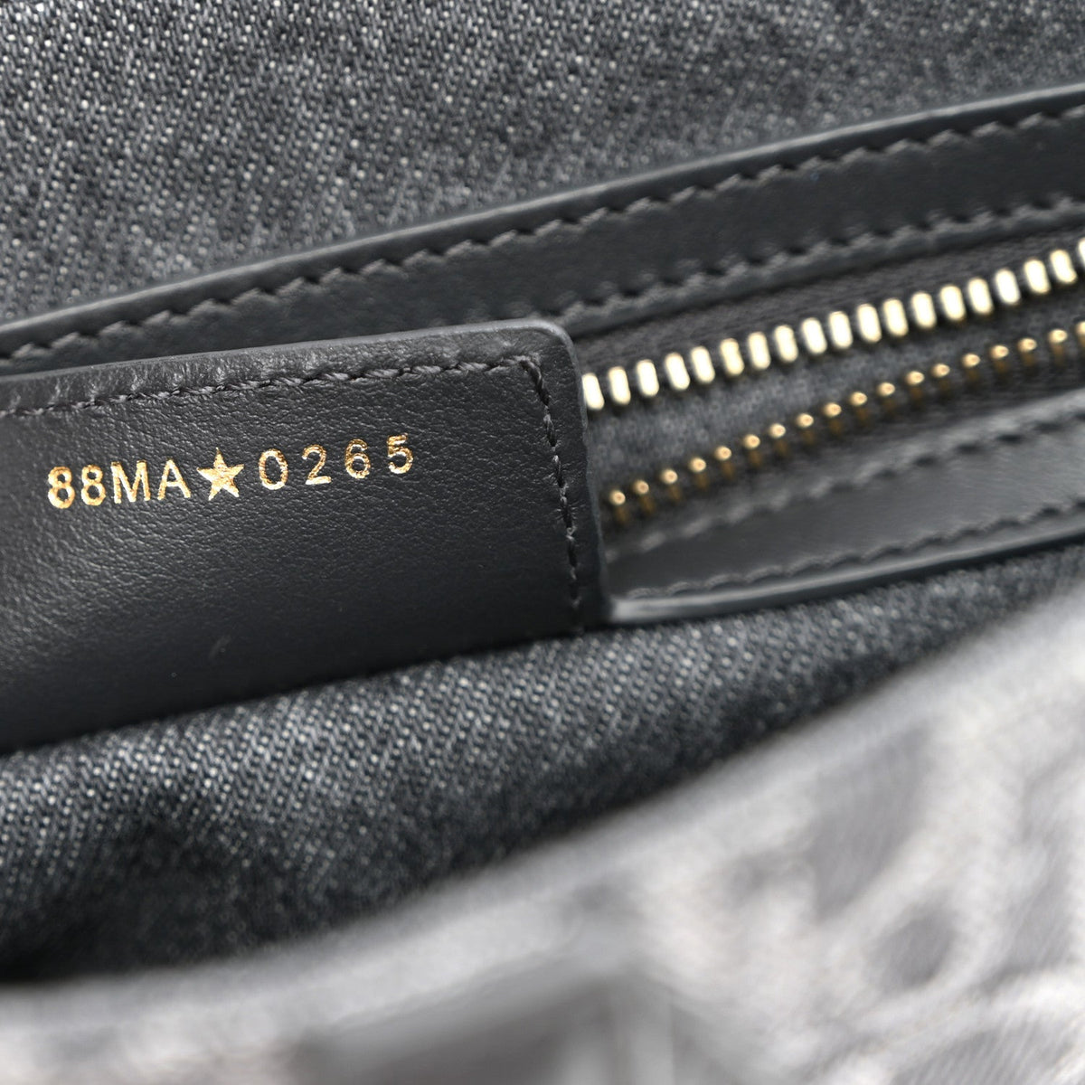 Denim Oblique Jacquard Saddle Bag With Strap Grey
