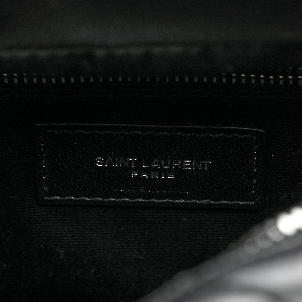 Calfskin Y Quilted Monogram Small Loulou Bowling Bag Black