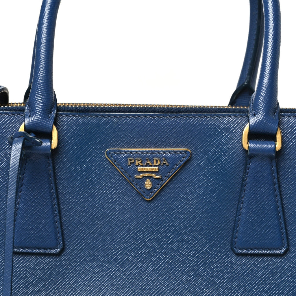 Saffiano Small Galleria Double Zip Tote Bluette