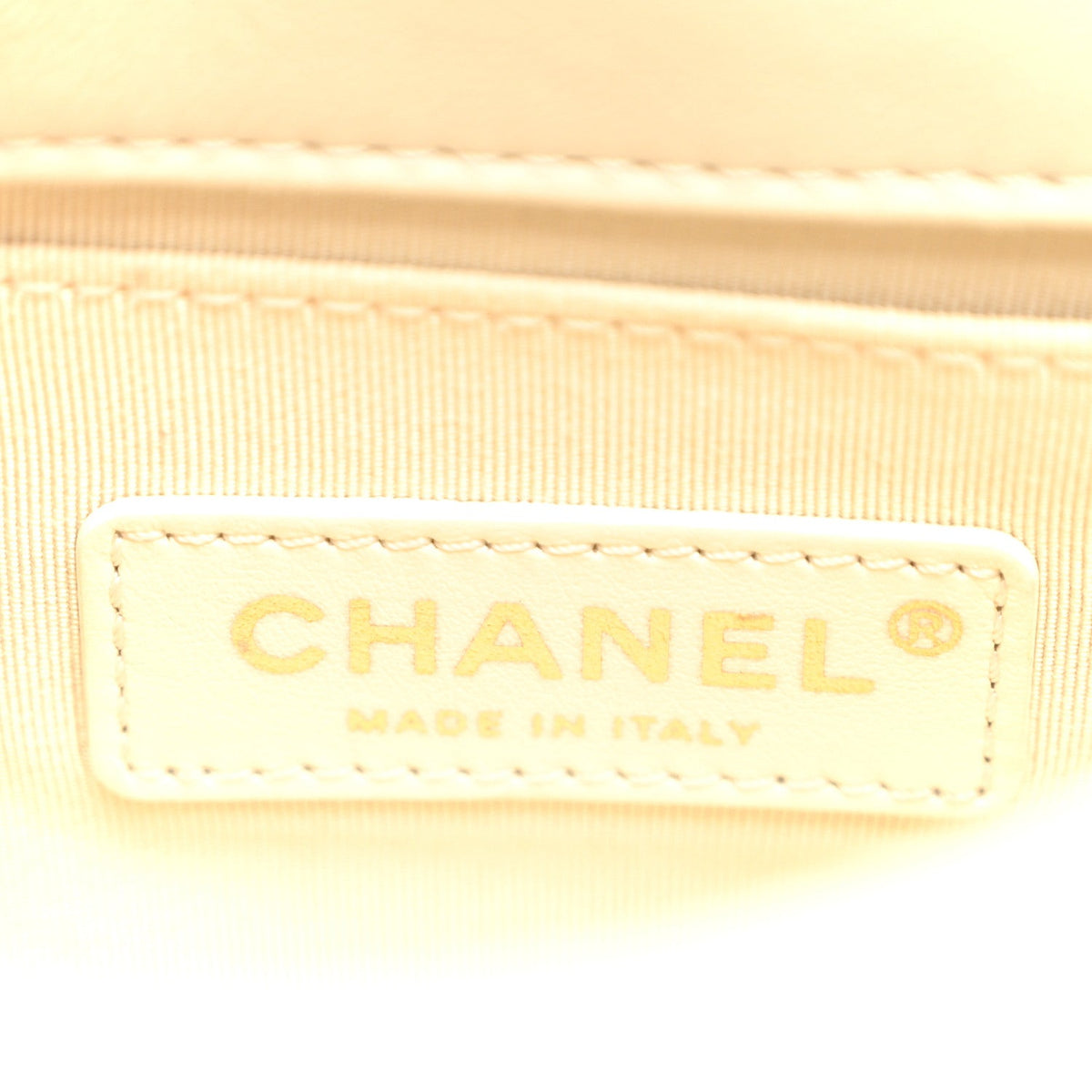 Lambskin Quilted Medium Twist Chain Flap Light Beige