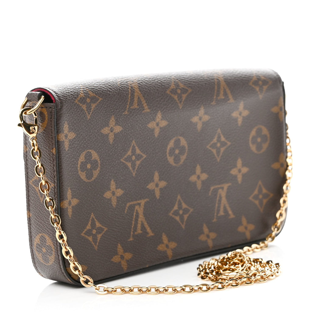 Monogram Pochette Felicie Chain Wallet Fuchsia