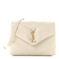 Calfskin Y Quilted Monogram Toy Loulou Crossbody Bag Blanc Vintage