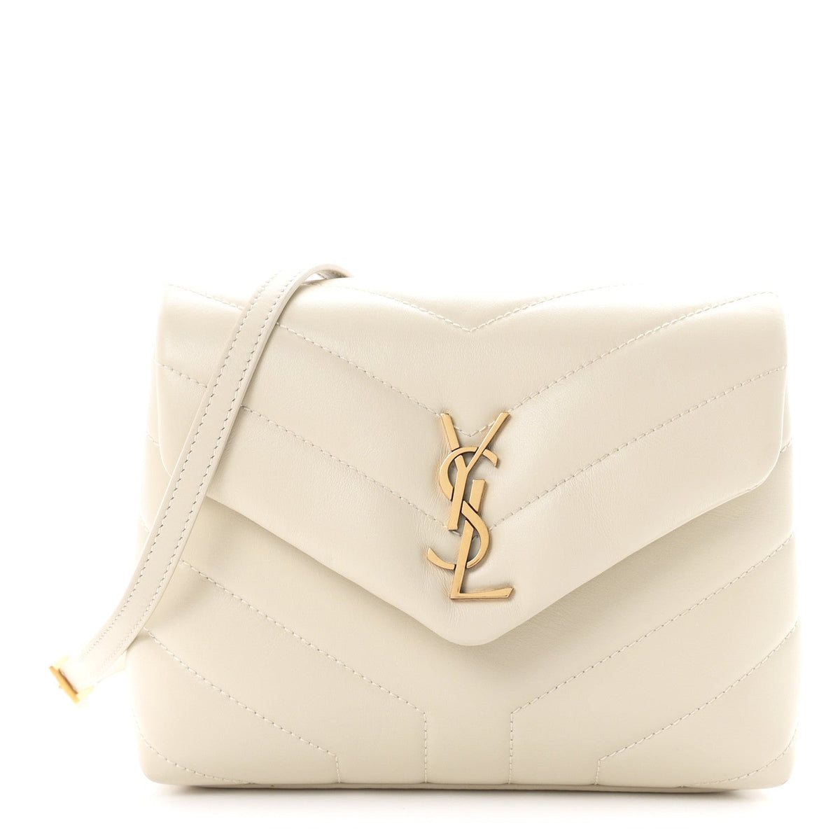 Calfskin Y Quilted Monogram Toy Loulou Crossbody Bag Blanc Vintage