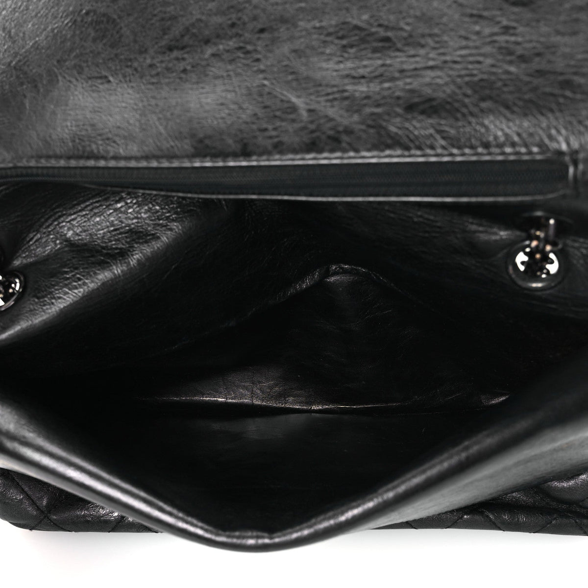 Metallic Aged Calfskin Quilted 2.55 Reissue 226 Flap So Black