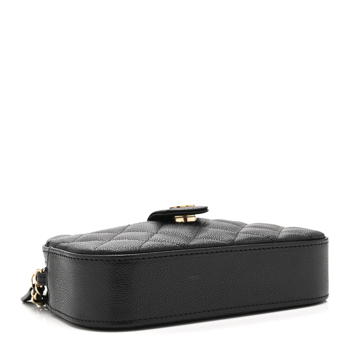 Caviar Quilted Chain Camera Bag Black