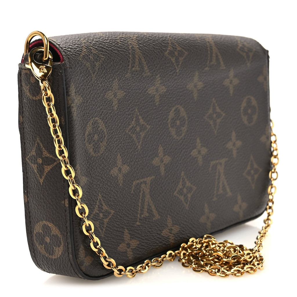 Monogram Pochette Felicie Chain Wallet Fuchsia