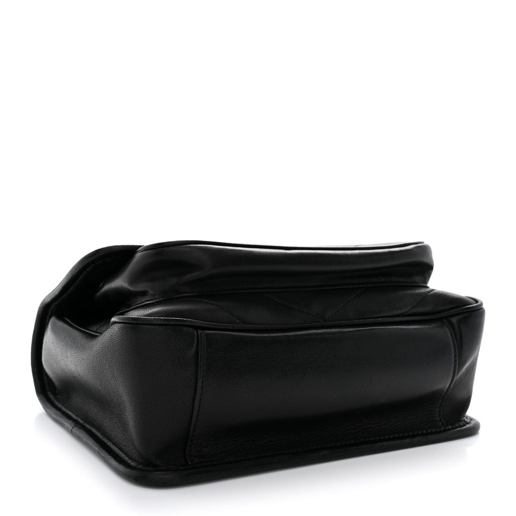 Lambskin Matelasse Monogram Baby Niki Chain Satchel Black