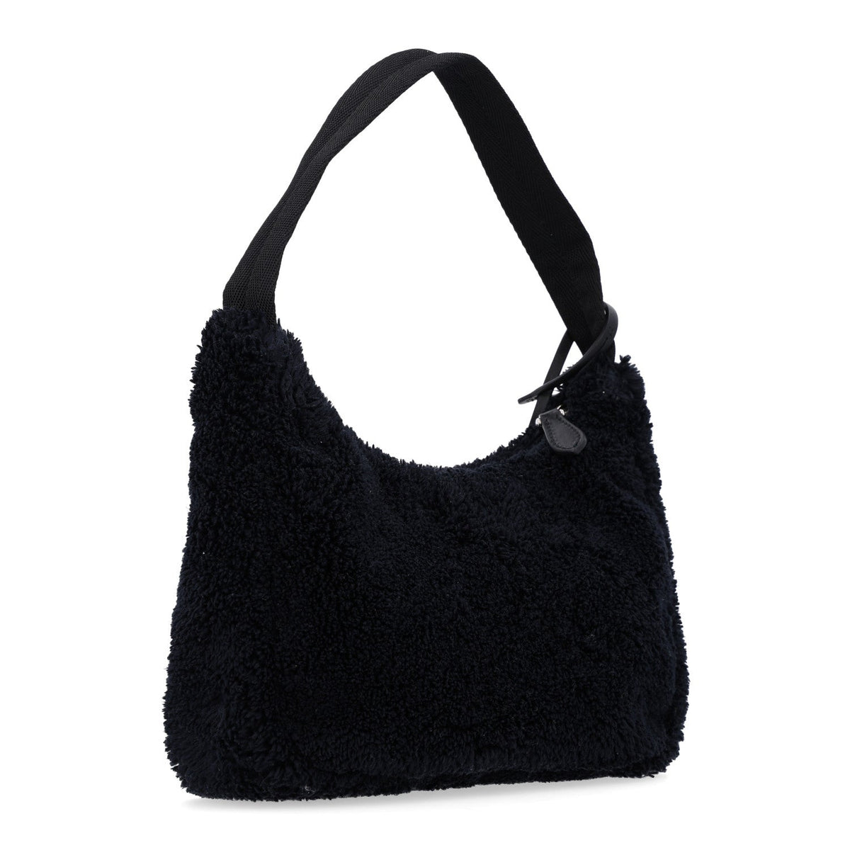 Terry Cloth Mini Re-Edition 2000 Bag Black White