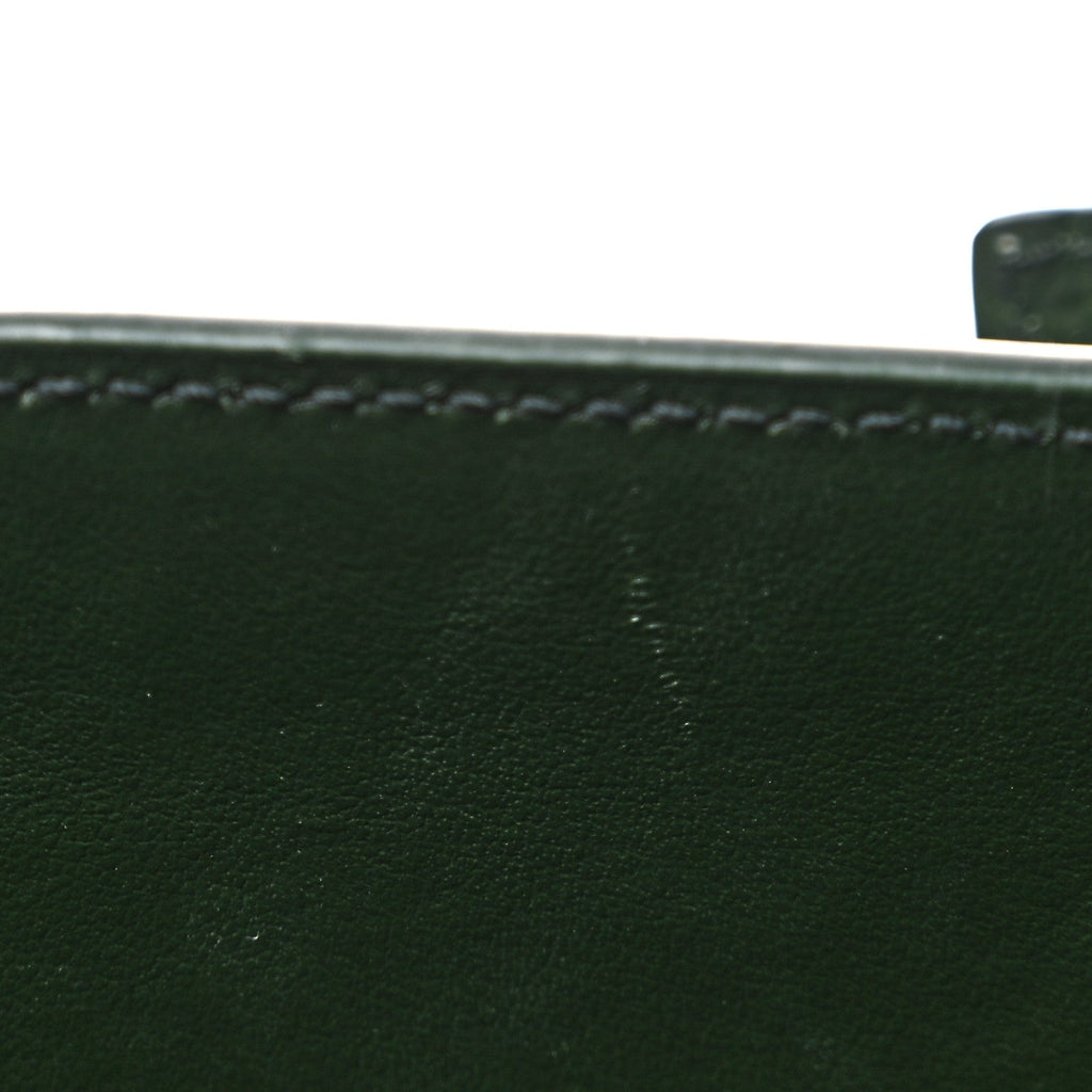 Calfskin Crocodile Embossed Nano Sac De Jour Dark Green