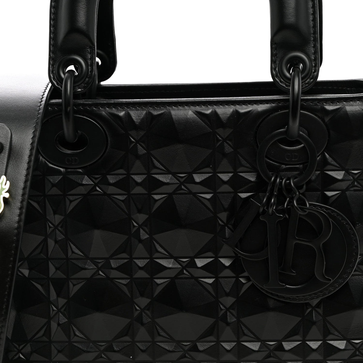Calfskin Cannage Diamond Small My ABCDior Lady Dior Black