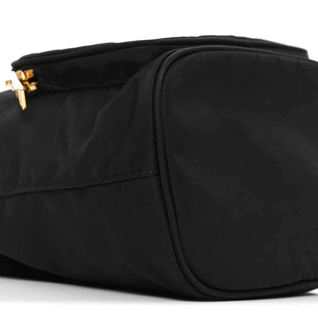 Saffiano Tessuto Nylon Mini Bucket Crossbody Bag Black