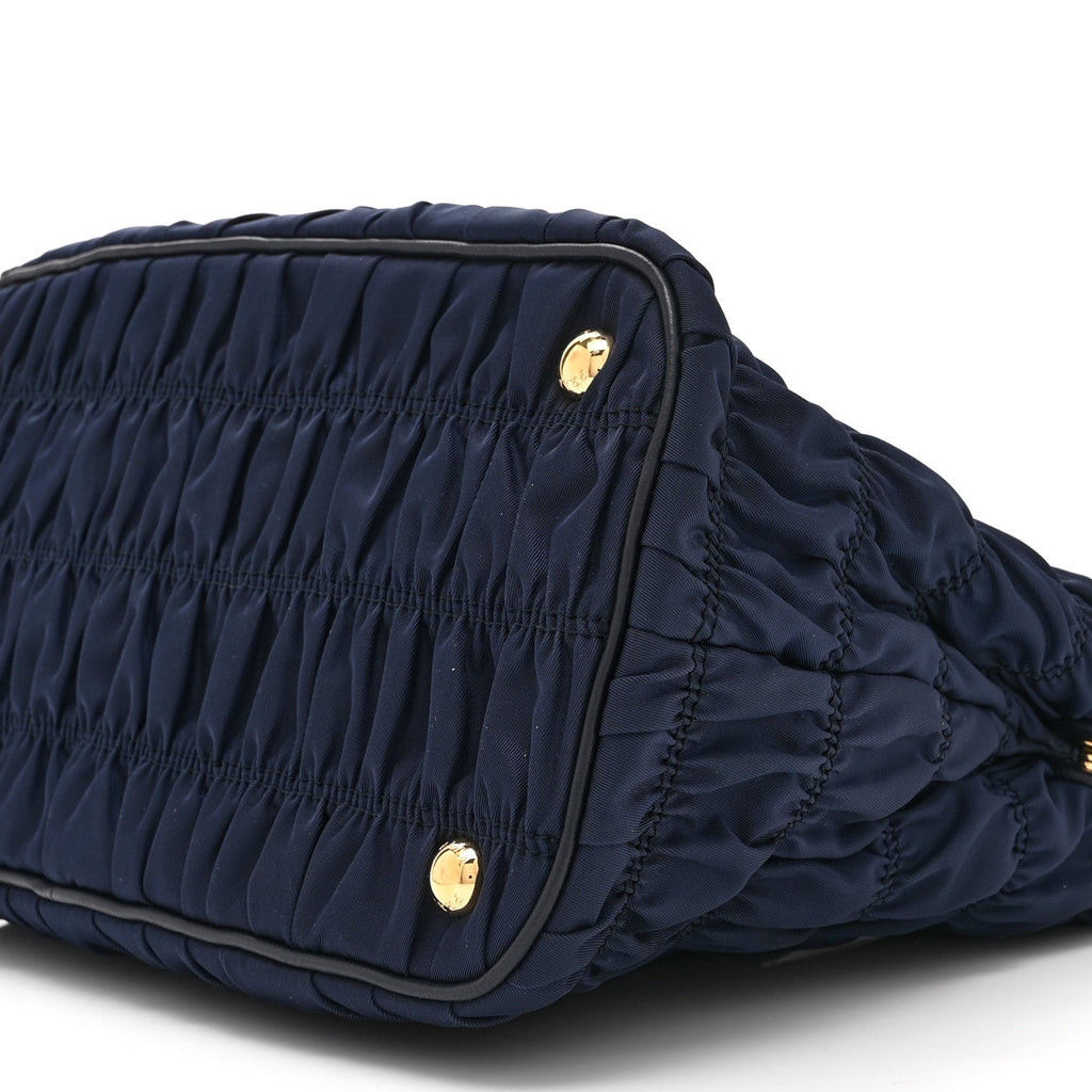Tessuto Nylon Gaufre Small Tote Baltico