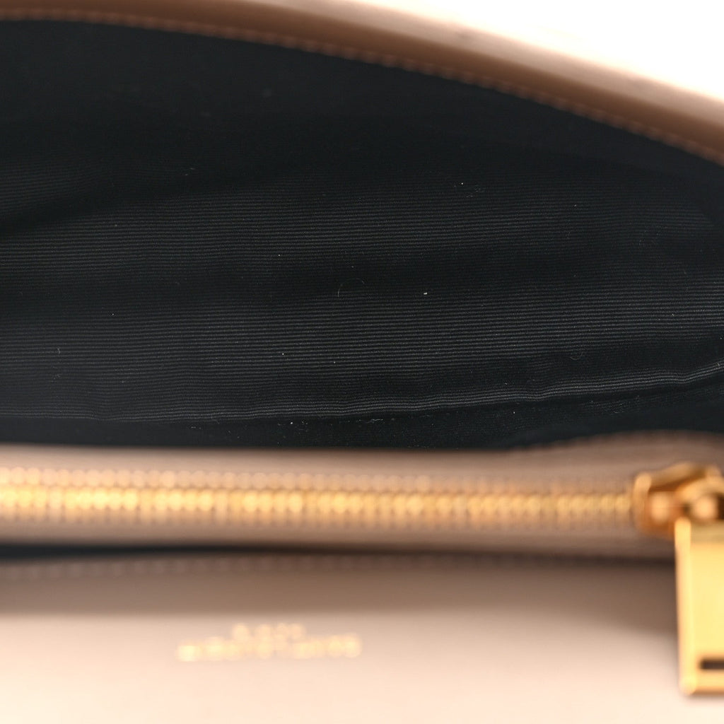 Suede Matelasse Chevron Monogram Medium College Bag Taupe