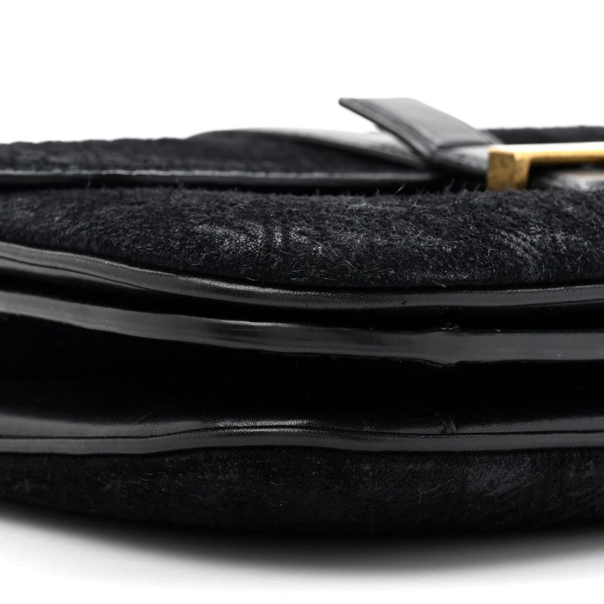 Suede All-Over Monogram Small Le Monogramme Satchel Black