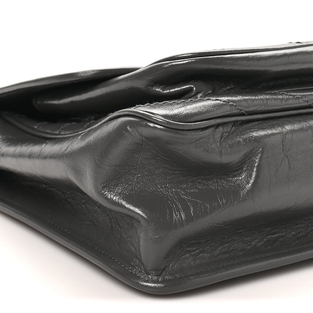 Crinkled Calfskin Matelasse Monogram Medium Niki Chain Satchel Thunder