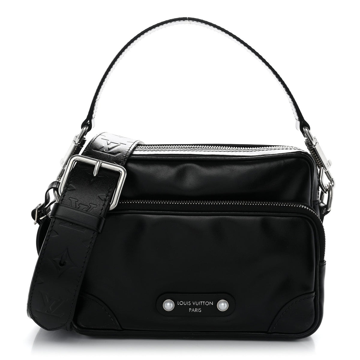 Calfskin Nil City Shoulder Bag Night Black
