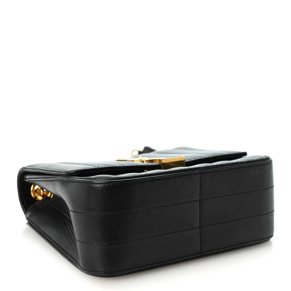 Lambskin Matelasse Monogram Medium Vicky Chain Bag Black