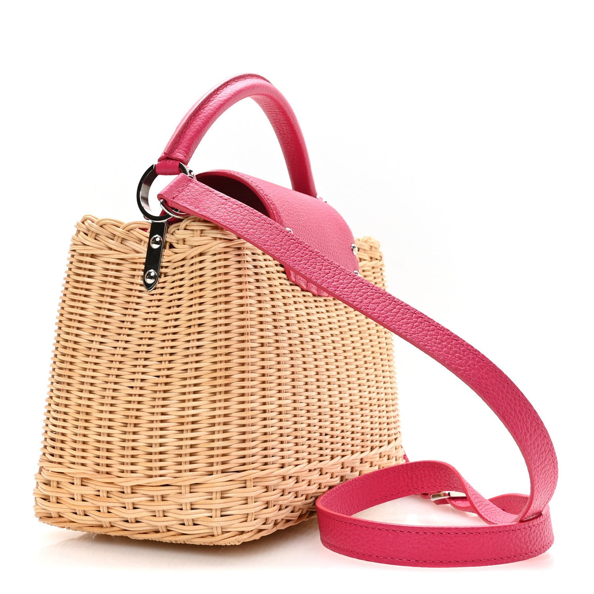 Rattan Calfskin Capucines BB Pink