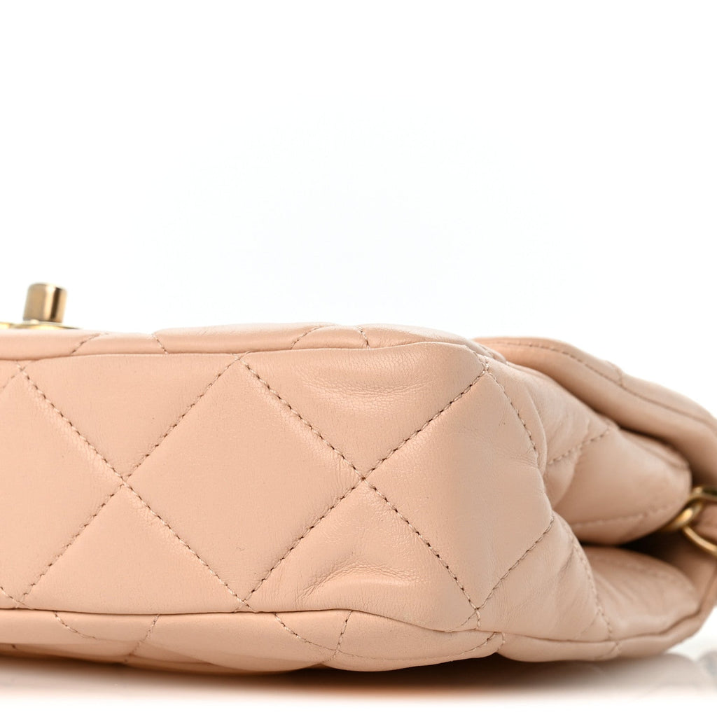 Lambskin Quilted Medium Fancy Jewel Flap Pink