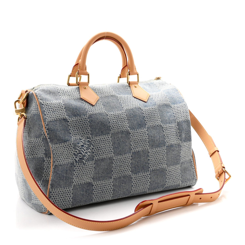 Damier Denim 3D Speedy Bandouliere 40 Bleu