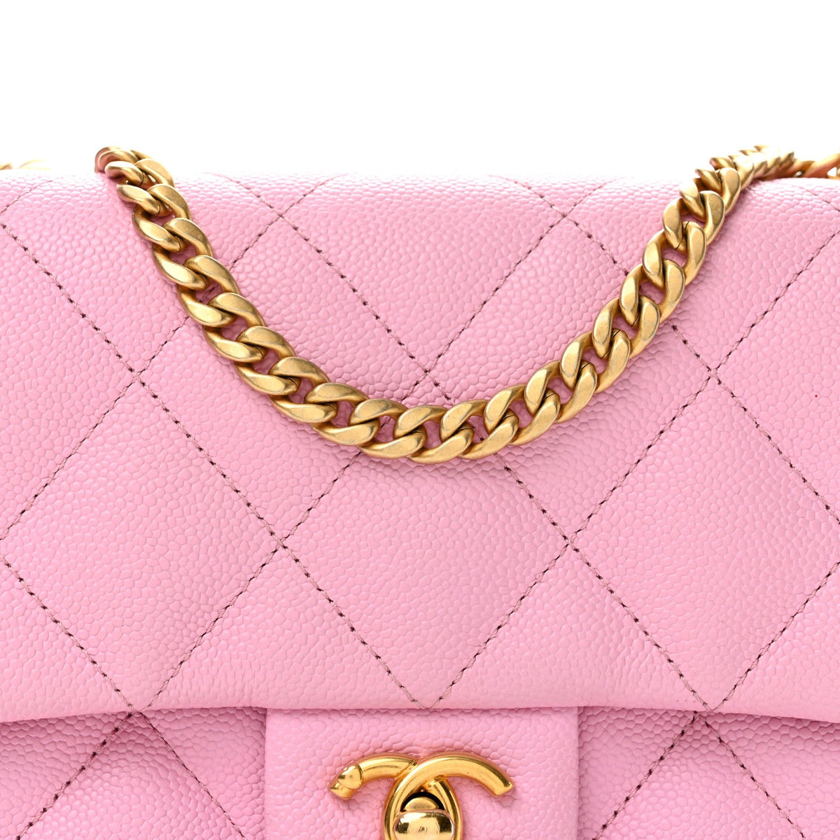 Caviar Quilted Mini Sweetheart Flap Lilac