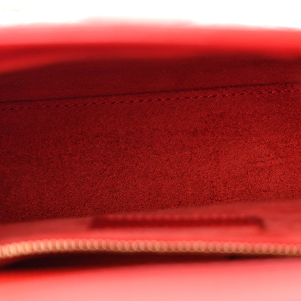 Patent Cannage Small Lady Dior Cherry Red