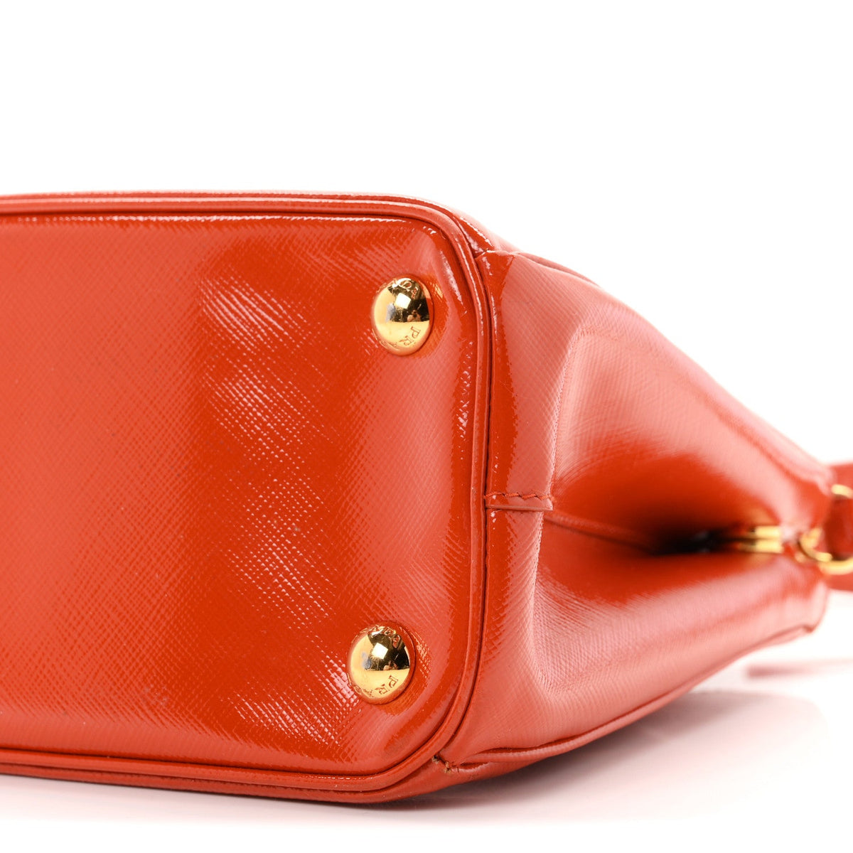 Saffiano Vernice Small Galleria Double Zip Tote Papaya