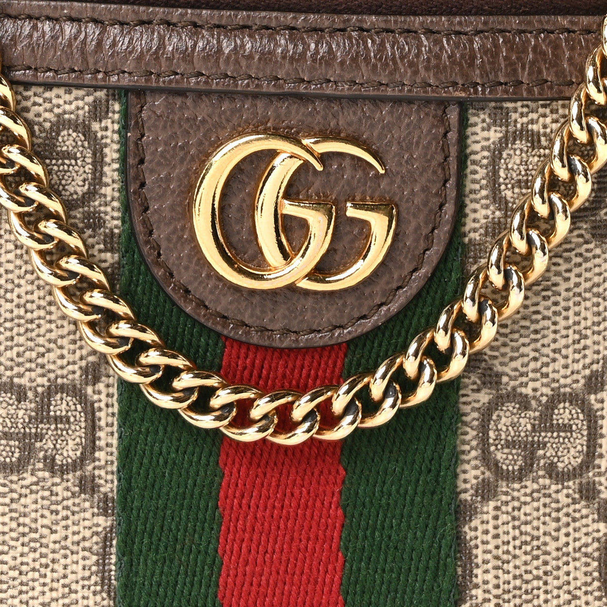 GG Supreme Monogram Textured Dollar Calfskin Web Ophidia Belt Bag 110 44 Beige Ebony New Acero