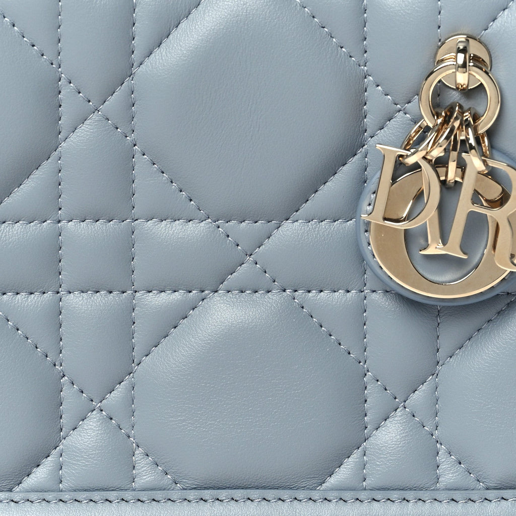 Calfskin Macrocannage Mini Book Tote Cloud Blue