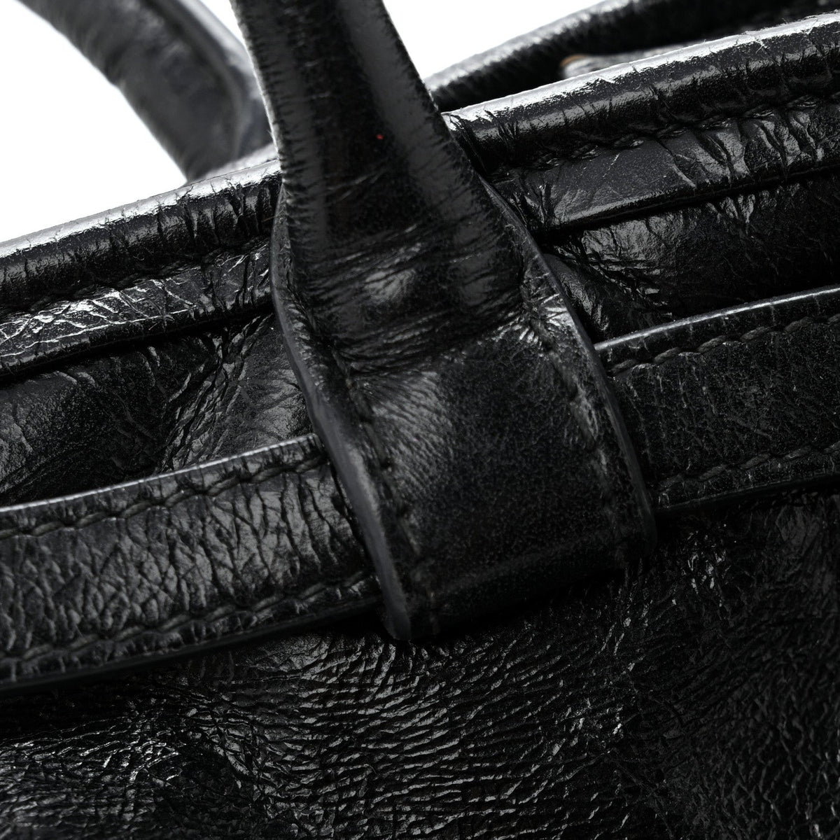 Glossy Calfskin Triangle Medium Bonnie Shoulder Bag Black