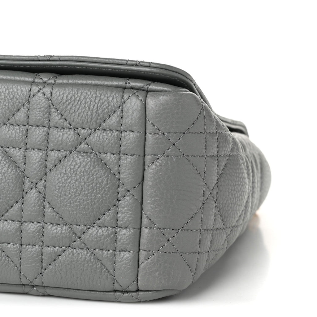 Supple Calfskin Cannage Medium Caro Bag Ethereal Grey