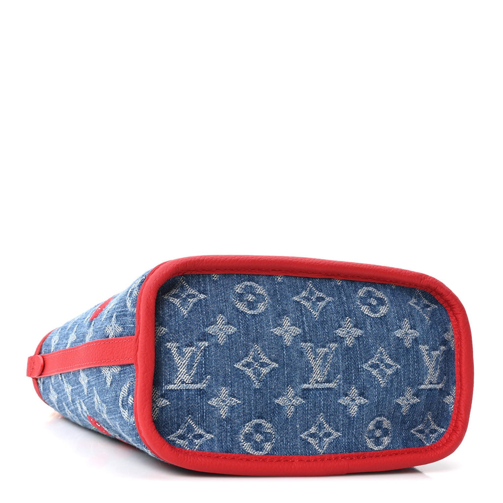 LV X TM Monogram Denim Cerises Neverfull Inside Out BB