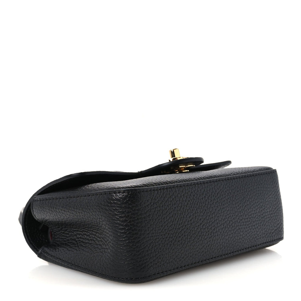 Grained Calfskin Mini Souplissimo Maxi Flap Black