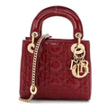 Patent Cannage Mini Lady Dior Red