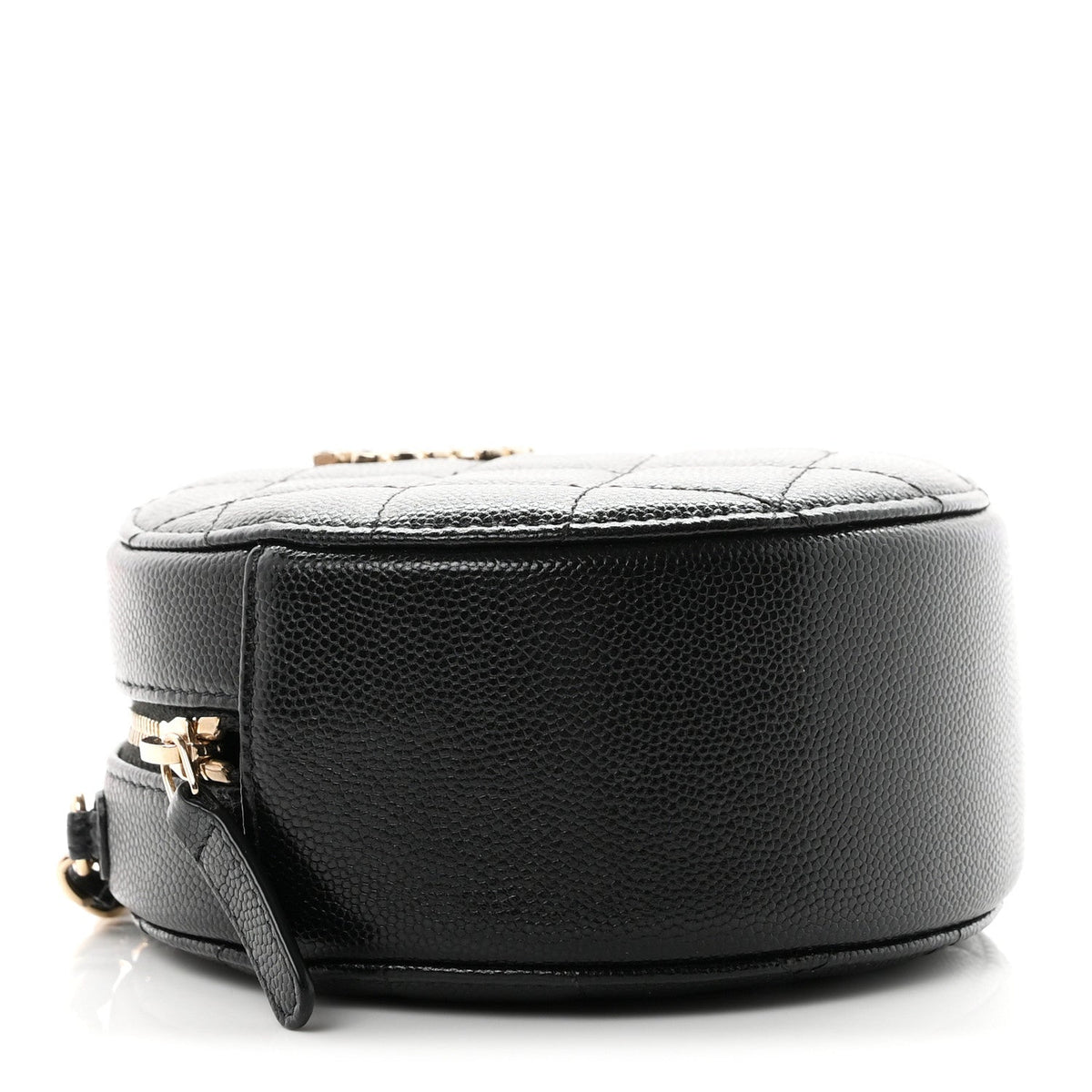 Caviar Quilted Gripoix CC Round Clutch With Chain Black
