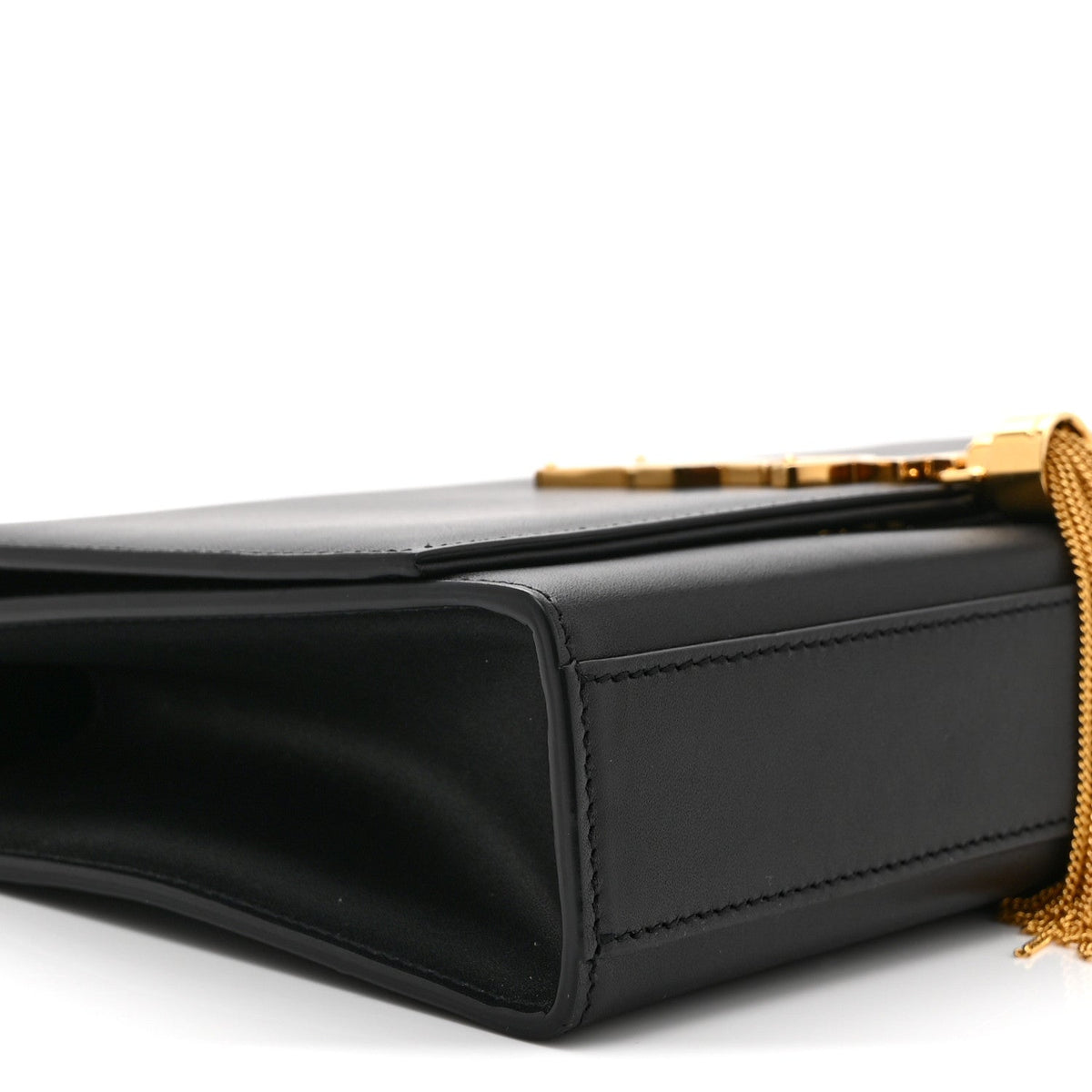 Smooth Calfskin Medium Classic Monogram Kate Tassel Satchel Black