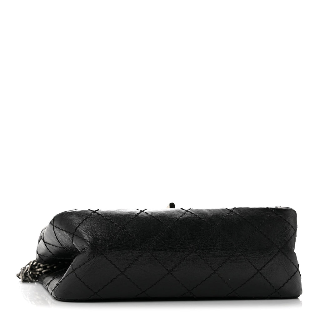 Aged Calfskin Quilted 2.55 Reissue Mini Flap Black