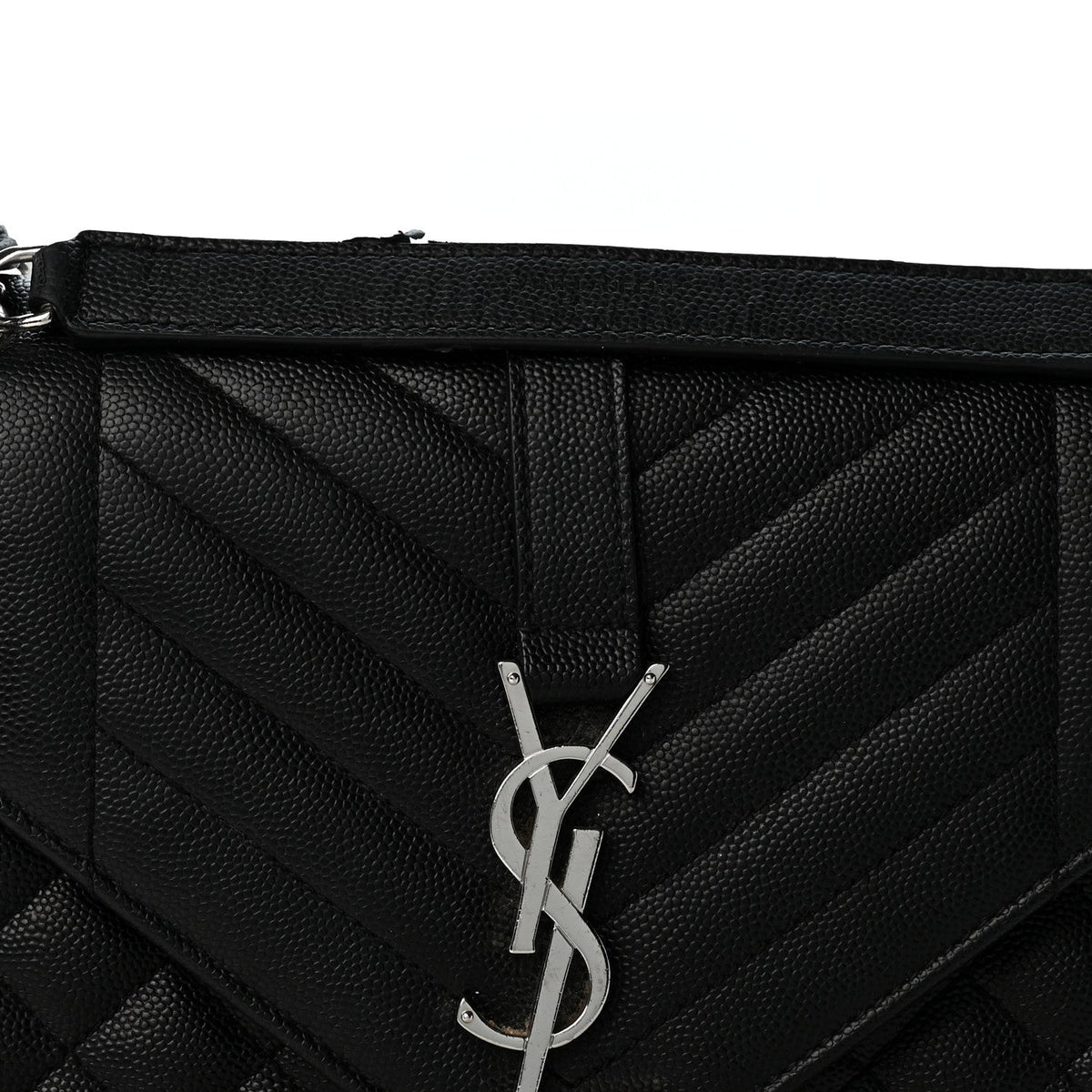 Grain De Poudre Textured Mixed Matelasse Triquilt Medium Monogram Satchel Black