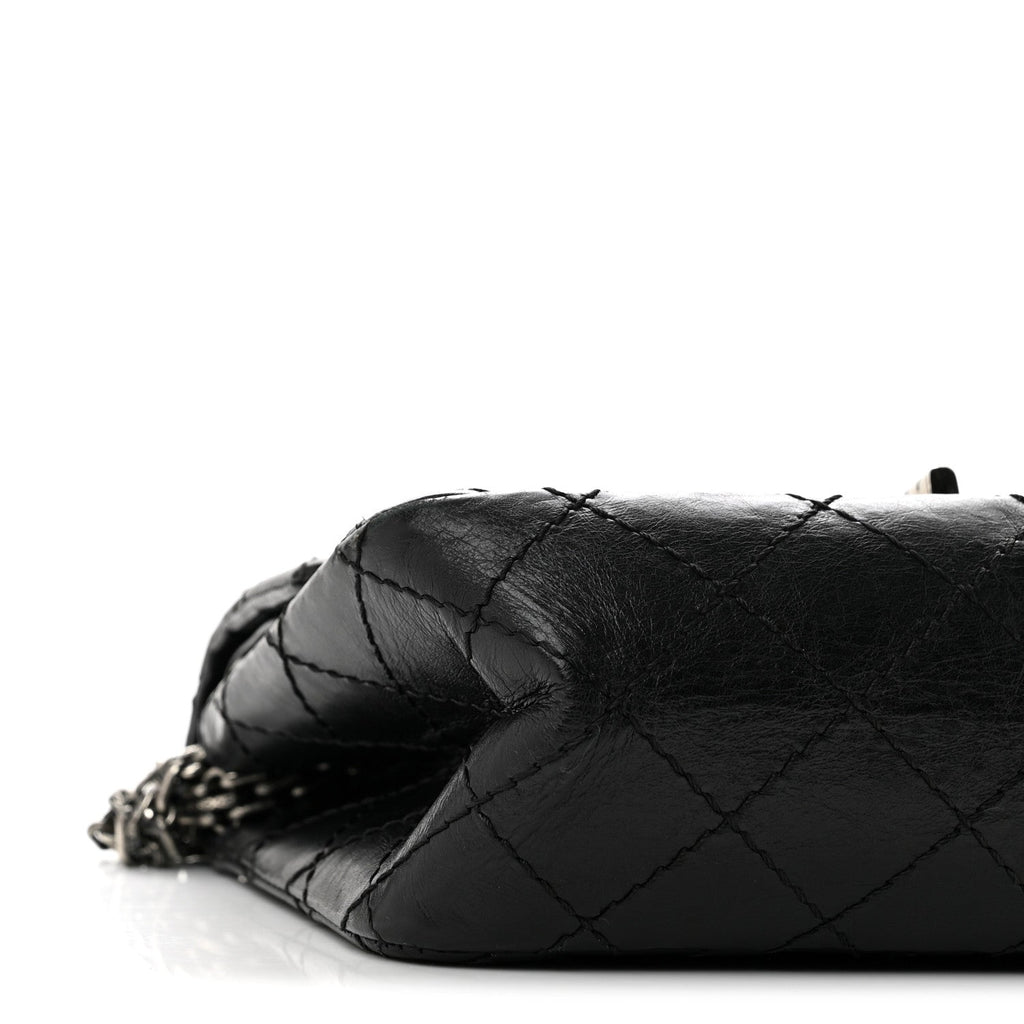 Aged Calfskin Quilted 2.55 Reissue Mini Flap Black